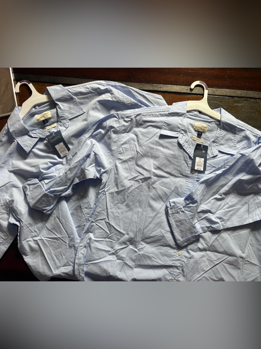 2 cotton xl button down BNWT collar shirt oversized office career light blue